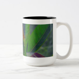 Green Leaves Closeup Two-Tone Coffee Mug