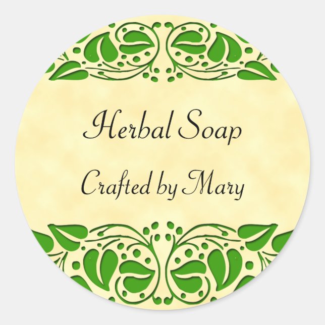 Green Leaves Custom Craft Stickers (Front)