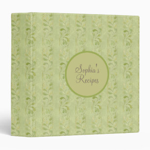 Green Leaves Custom Recipe Binder