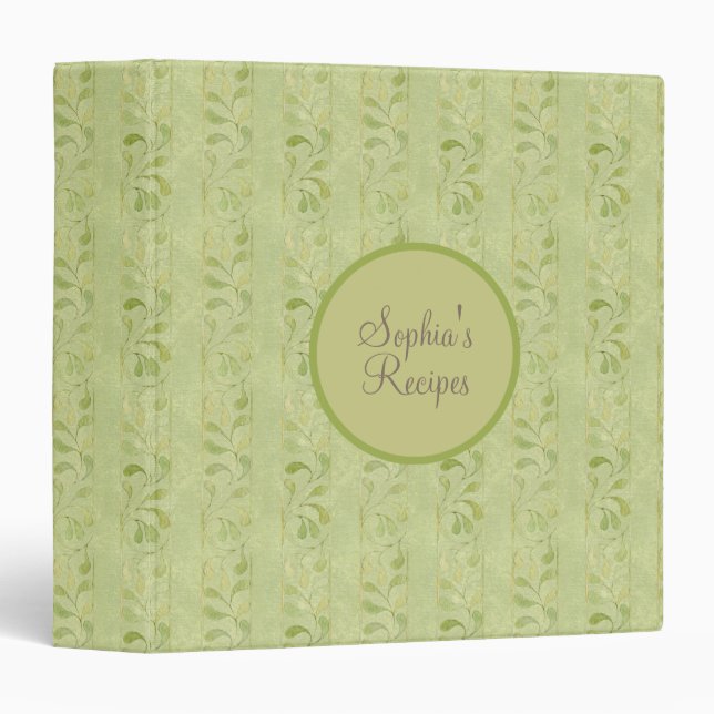 Green Leaves Custom Recipe Binder (Front/Spine)