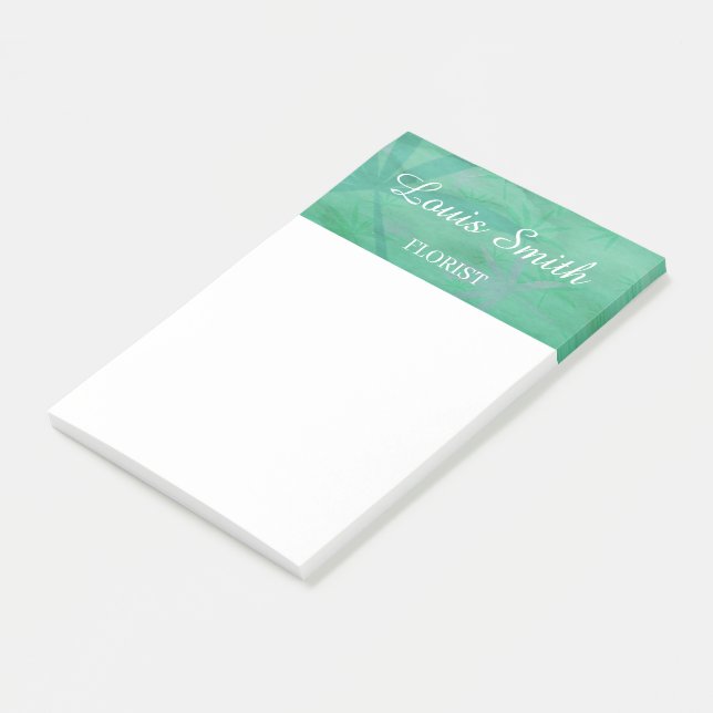 Green leaves decorative post-it notes (Angled)