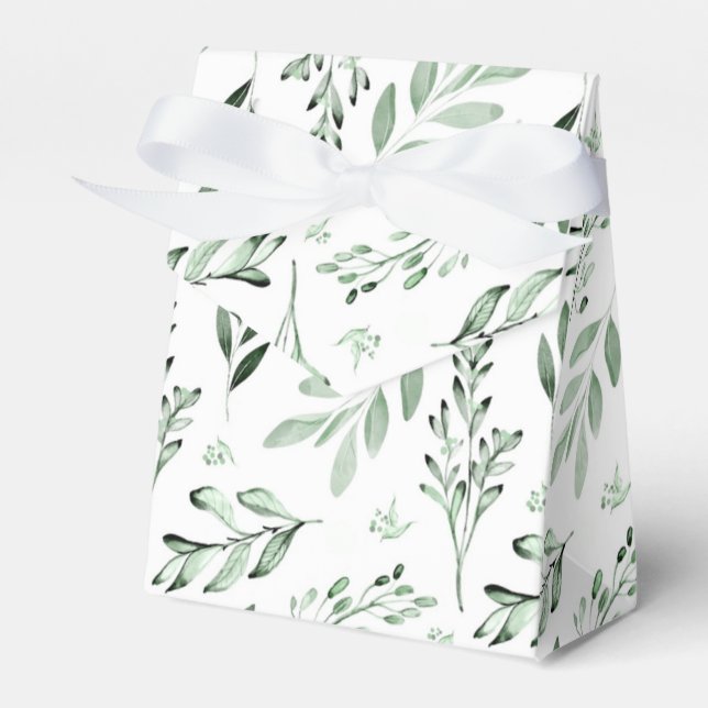 Green leaves  favor box (Front Side)