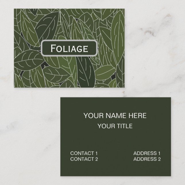 Green Leaves Foliage Business Card (Front/Back)