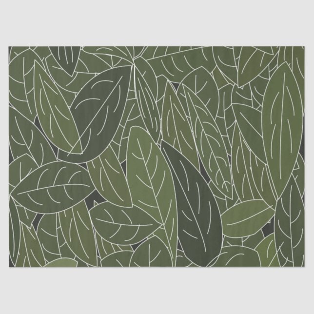 Green Leaves Foliage Tissue Paper (Front)