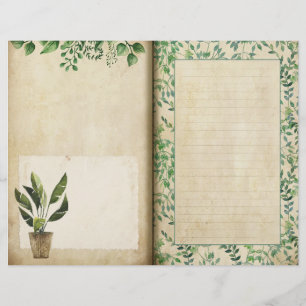 Green Leaves Gardener's Journal Page