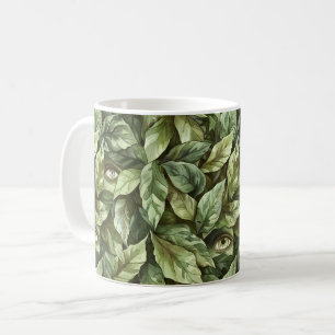 Green Leaves Goblin Eyes Coffee Mug
