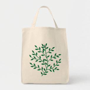 Green leaves green olive branch leaf decor tote bag