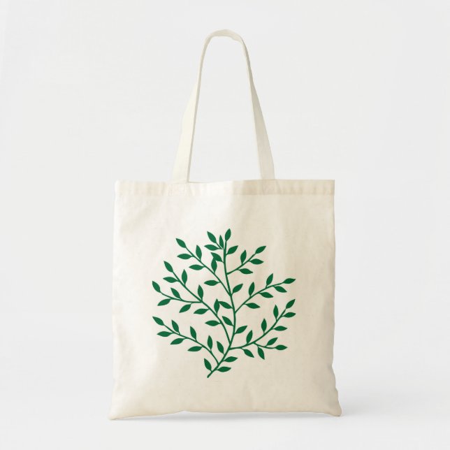 Green leaves green olive branch leaf decor tote bag (Front)