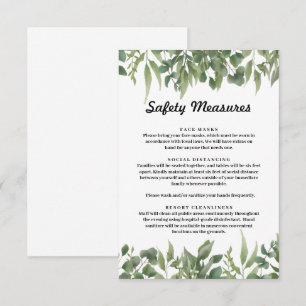 Green Leaves Greenery Foliage Safety Measures Enclosure Card