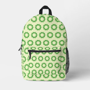 Green leaves in a circle on yellow printed backpack