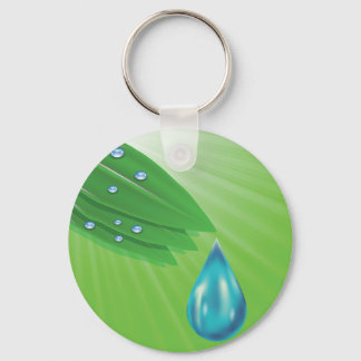 green leaves keychain