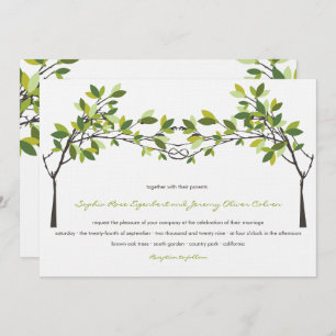 Green Leaves Knotted Love Trees Summer Wedding Invitation