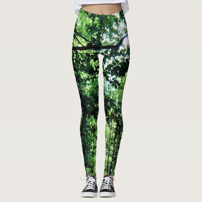 Green leaves  leggings (Front)