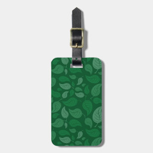 Green leaves luggage tag