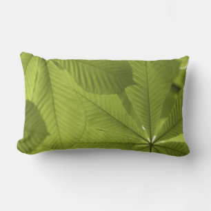 Green Leaves Lumbar Pillow