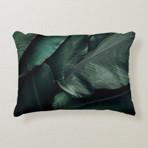 GREEN LEAVES MACRO PHOTOGRAPHY ACCENT PILLOW