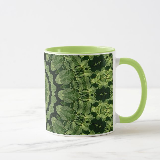 Green Leaves Mandala Mug (Right)