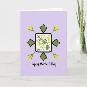 Green Leaves Mothers Day Art Card