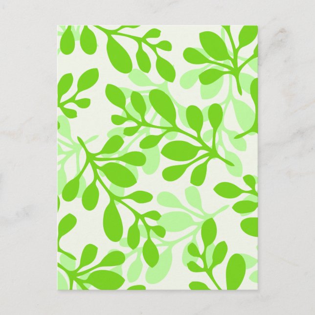 Green Leaves Nature Holiday Postcard (Front)