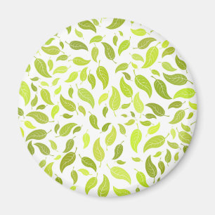 Green Leaves Nature Print, Plant Leaf Pattern Magnet