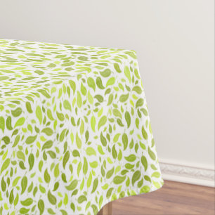 Green Leaves Nature Print, Plant Leaf Pattern Tablecloth