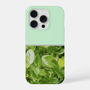 Green Leaves Oil Paint, iPhone 15 Pro Case