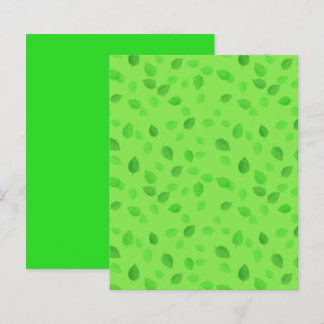 Green Leaves on Green Craft/Scrapbook Card Small 