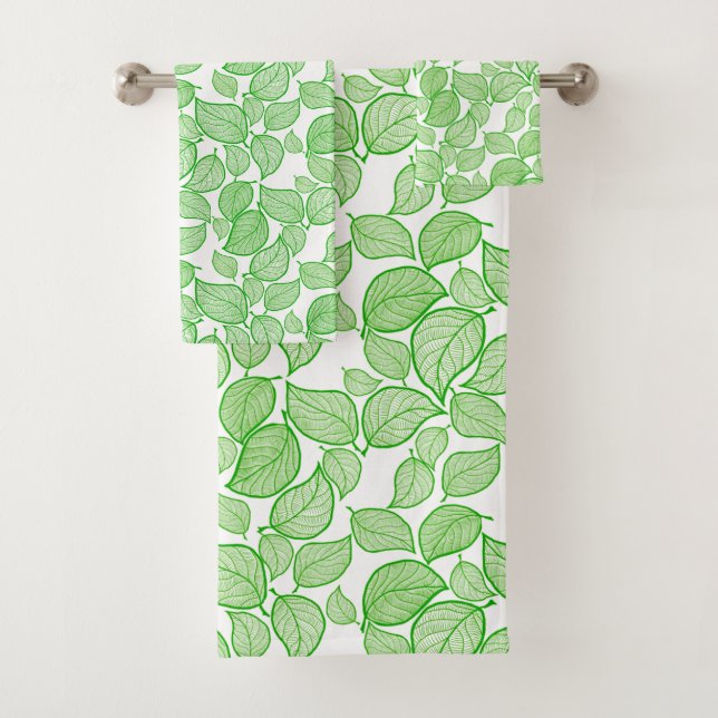 Green Leaves on White Towel (Insitu)