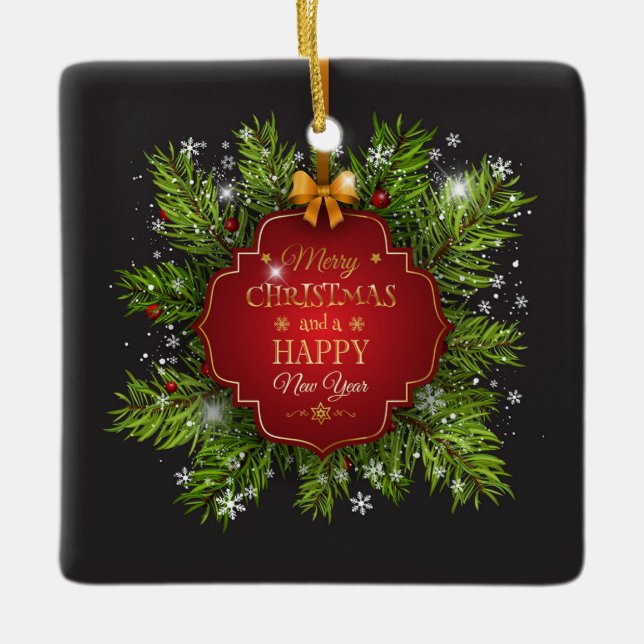 Green Leaves Ornament Christmas | Ornament (Front)