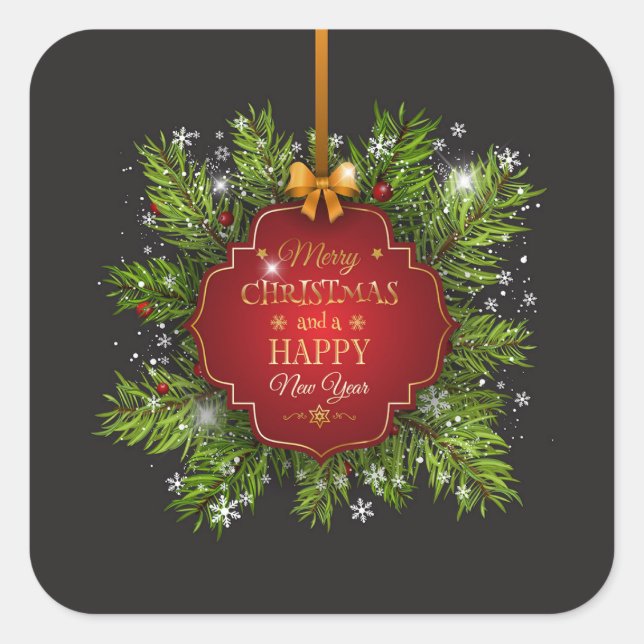 Green Leaves Ornament Christmas | Sticker (Front)