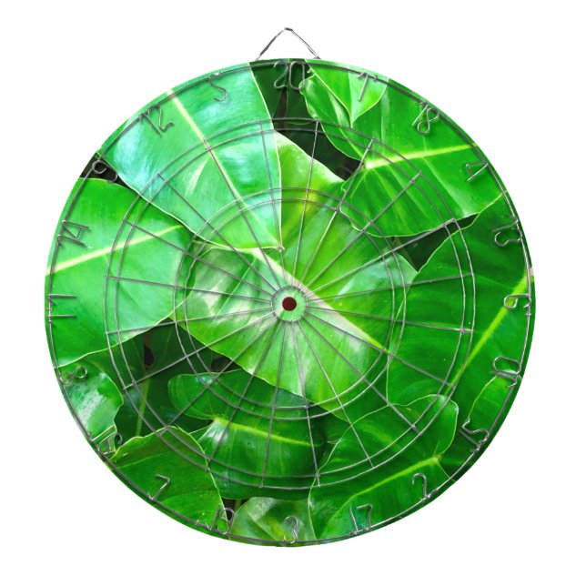 Green leaves Palm Leaf tropical foliage jungle  Dartboard (Front)