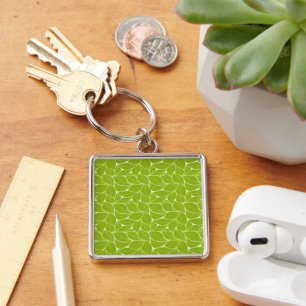 Green leaves pattern keychain