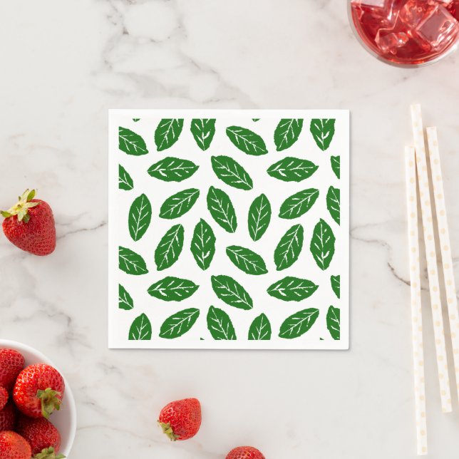 Green Leaves Pattern Napkin (Insitu)