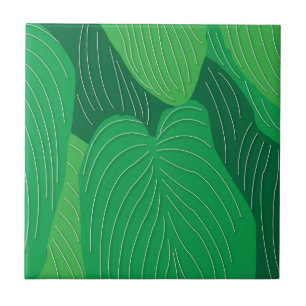 Green Leaves Pattern Tile