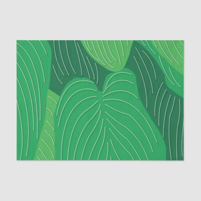 Green Leaves Pattern  Tissue Paper (Front)