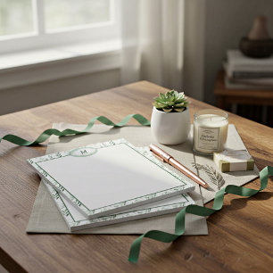 Green leaves  personalized   notepad