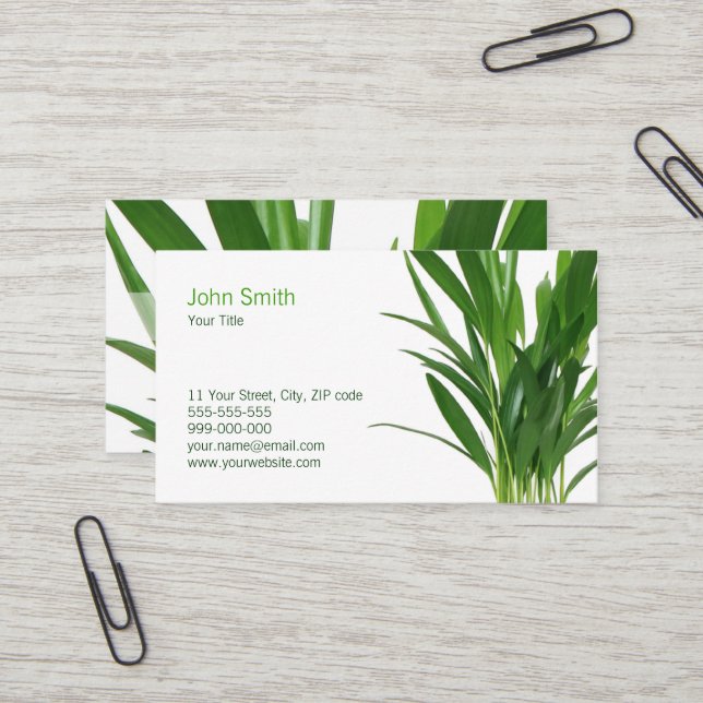 Green Leaves Plant Business Card (Front/Back In Situ)