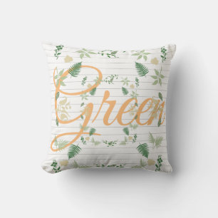 Green Leaves Plants Nature Throw Pillow Cushion