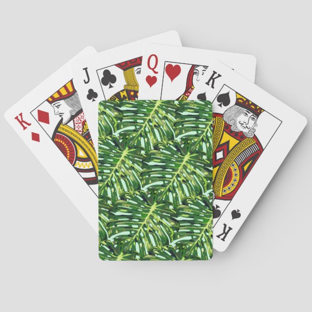 Green Leaves Playing Cards (Back)