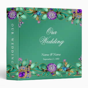 Green Leaves Purple Gemstones Album Binder