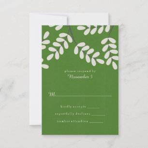 Green Leaves RSVP Cards