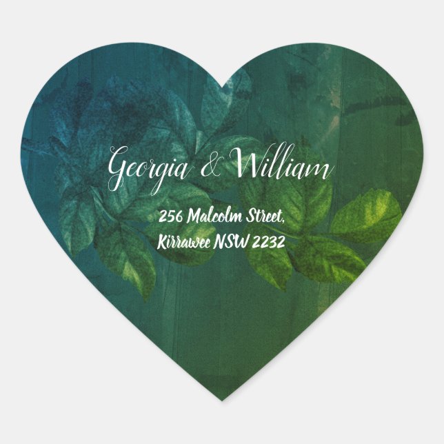 Green Leaves Rustic Vintage Address Stickers (Front)