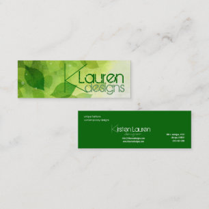 green leaves skinny business card