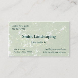 green leaves soft focus business card