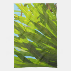 Green Leaves, Sunlight and Blue Sky Kitchen Towel
