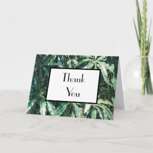 Green Leaves Thank You Nature Greeting Card