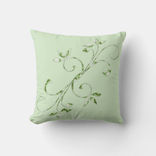 Green Leaves Throw Pillow