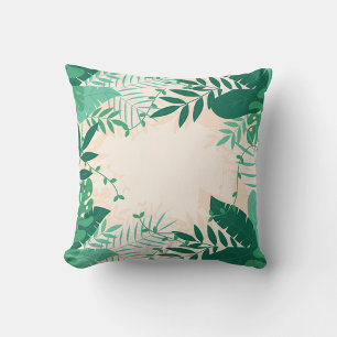 Green Leaves Throw Pillow