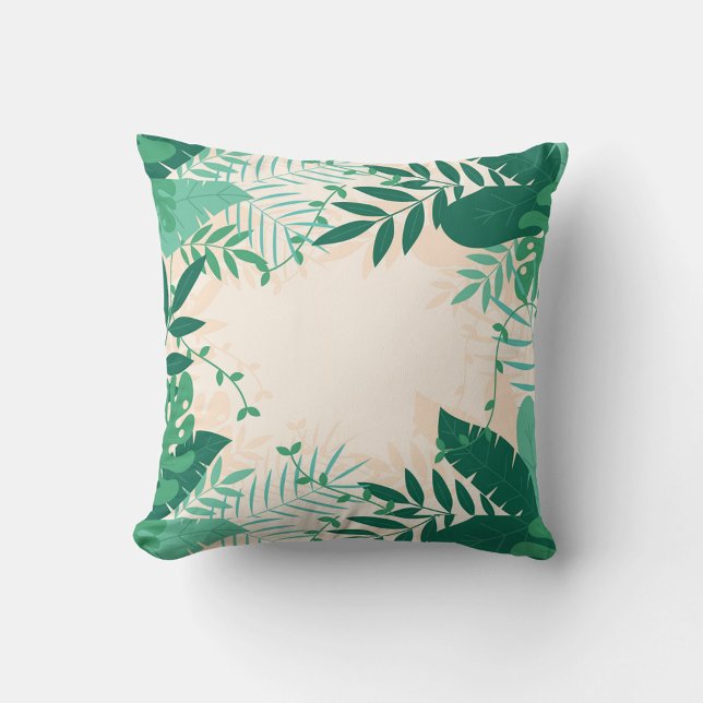Green Leaves Throw Pillow (Creator Uploaded)