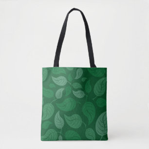 Green leaves tote bag